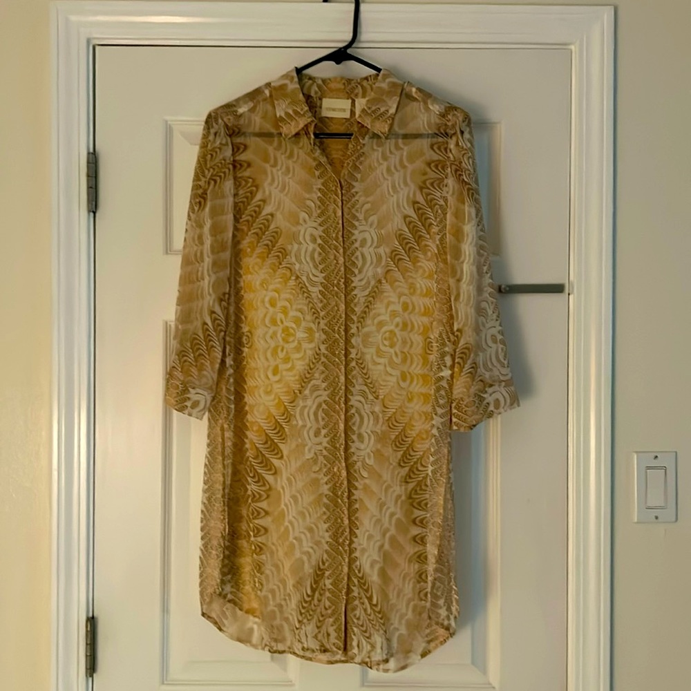 Chico’s sheer button down tunic.